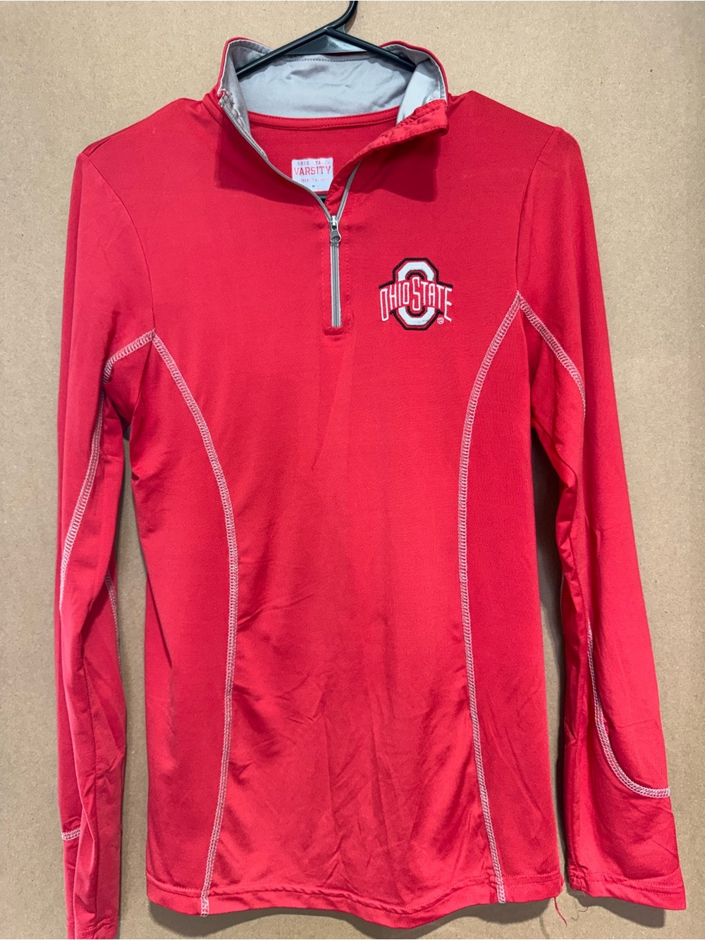 Varsity Red Ohio State Half-Zip Pullover with Contrast Trim